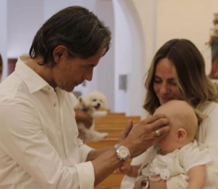 Filippo Inzaghi con la famiglia